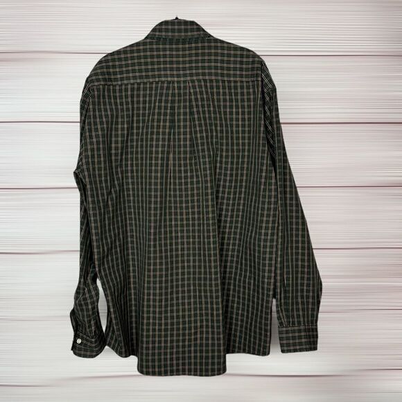 Brooks Brothers Casual Cotton Button Down Shirt Plaid Army Green Size L - Picture 9 of 12